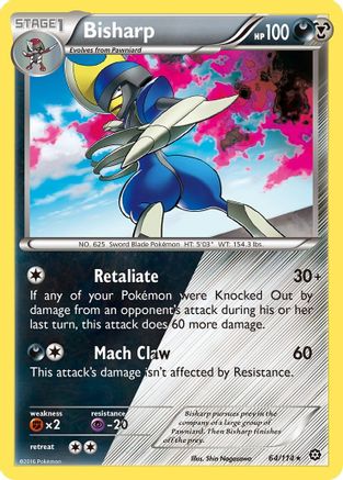 Bisharp 64/114 - XY  Steam Siege Holofoil - Poke-Collect