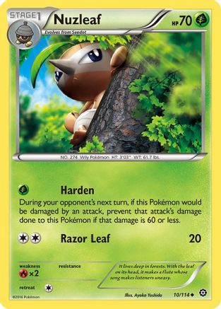Nuzleaf 10/114 - XY  Steam Siege Reverse Holofoil - Poke-Collect