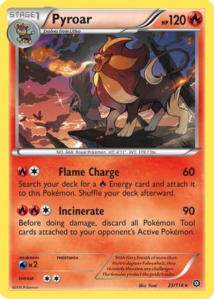 Pyroar 23/114 - XY  Steam Siege Reverse Holofoil - Poke-Collect