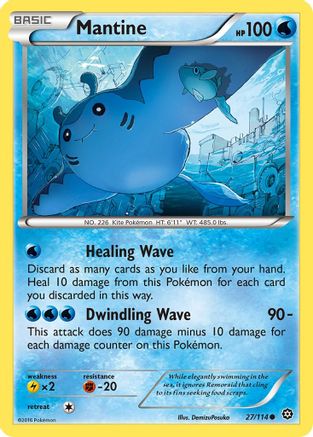 Mantine 27/114 - XY  Steam Siege Reverse Holofoil - Poke-Collect