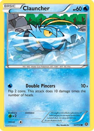 Clauncher 33/114 - XY  Steam Siege Reverse Holofoil - Poke-Collect