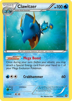 Clawitzer 34/114 - XY  Steam Siege Reverse Holofoil - Poke-Collect
