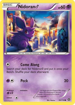 Nidoran M 43/114 - XY  Steam Siege Reverse Holofoil - Poke-Collect
