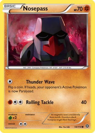 Nosepass 54/114 - XY  Steam Siege Reverse Holofoil - Poke-Collect