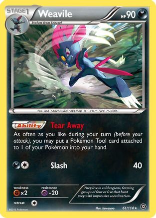Weavile 61/114 - Steam Siege Reverse Holofoil - Poke-Collect