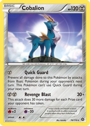 Cobalion 74/114 - XY  Steam Siege Reverse Holofoil - Poke-Collect