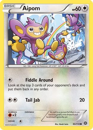 Aipom 90/114 - XY  Steam Siege Reverse Holofoil - Poke-Collect