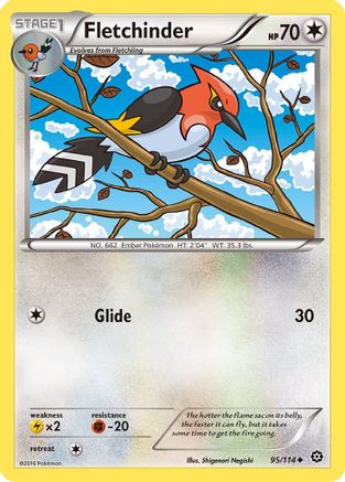 Fletchinder 95/114 - XY  Steam Siege Reverse Holofoil - Poke-Collect