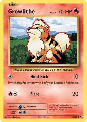 Growlithe 17/108 - Evolutions Reverse Holofoil