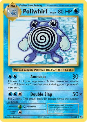 Poliwhirl 24/108 - XY  Evolutions Reverse Holofoil - Poke-Collect