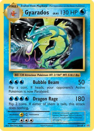 Gyarados 34/108 - XY  Evolutions Reverse Holofoil - Poke-Collect