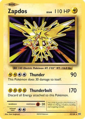 Zapdos 42/108 - Evolutions Holofoil