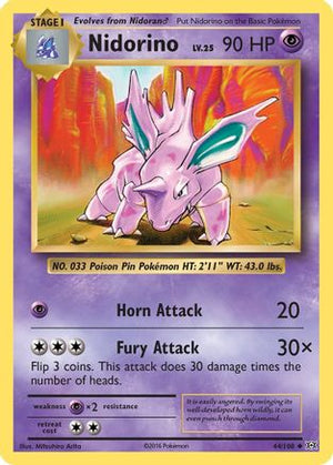 Nidorino 44/108 - XY  Evolutions Reverse Holofoil - Poke-Collect