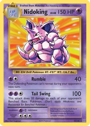 Nidoking 45/108 - XY  Evolutions Reverse Holofoil - Poke-Collect