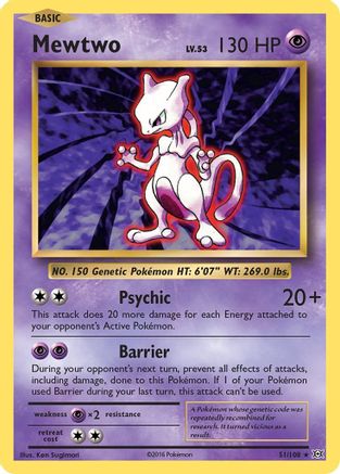 Mewtwo 51/108 - XY  Evolutions Reverse Holofoil - Poke-Collect