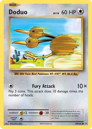 Doduo 69/108 - XY  Evolutions Reverse Holofoil - Poke-Collect