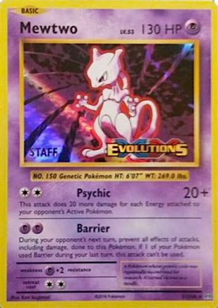 Mewtwo - 51/108 (Prerelease) [Staff] 51 - XY Promos Holofoil - Poke-Collect