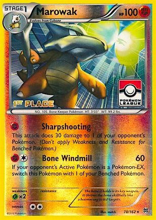 Marowak - 78/162 (Pokemon League) [1st Place] 78 - League & Championship Cards Reverse Holofoil - Poke-Collect