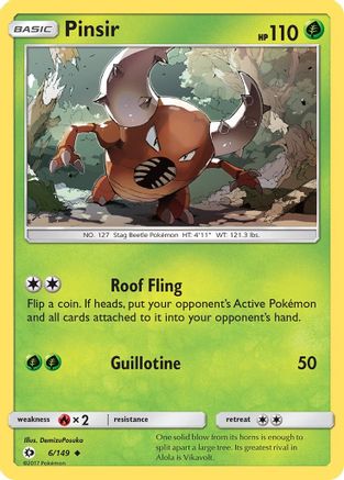 Pinsir 6/149 - SM Base Set Reverse Holofoil - Poke-Collect