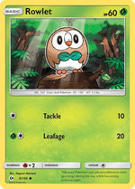 Rowlet 9/149 - SM Base Set Reverse Holofoil - Poke-Collect