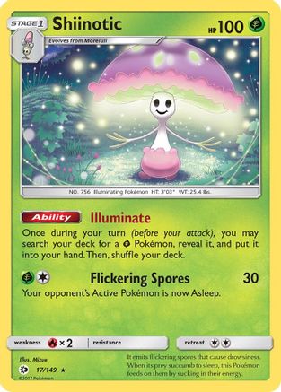Shiinotic 17/149 - SM Base Set Reverse Holofoil - Poke-Collect