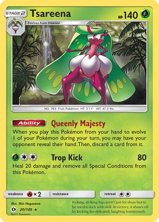 Tsareena 20/149 - Sun & Moon Reverse Holofoil - Poke-Collect