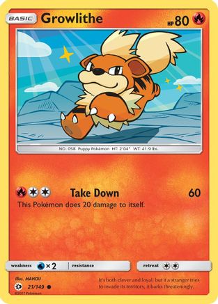 Growlithe 21/149 - SM Base Set - Poke-Collect