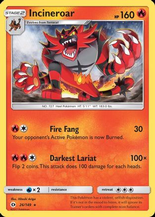 Incineroar 26/149 - SM Base Set - Poke-Collect