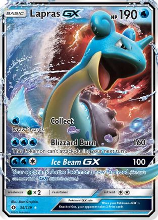 Lapras GX 35/149 - SM Base Set Holofoil - Poke-Collect