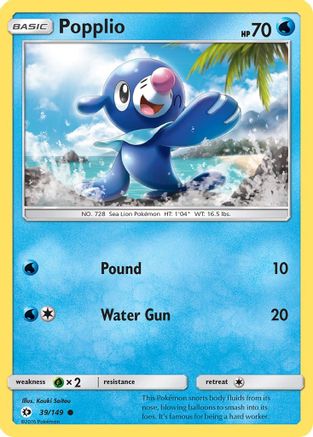 Popplio 39/149 - SM Base Set - Poke-Collect