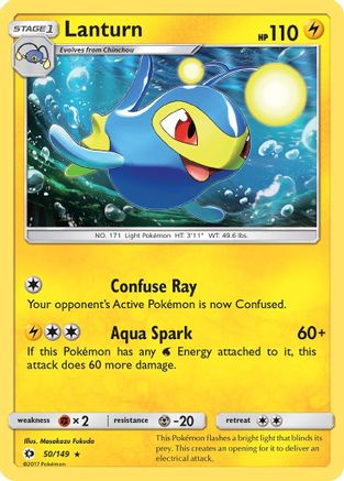Lanturn 50/149 - SM Base Set Reverse Holofoil - Poke-Collect