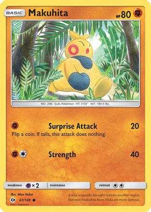 Makuhita 67/149 - SM Base Set Reverse Holofoil - Poke-Collect