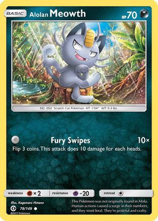 Alolan Meowth 78/149 - SM Base Set Reverse Holofoil - Poke-Collect