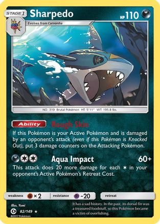 Sharpedo 82/149 - SM Base Set Reverse Holofoil - Poke-Collect