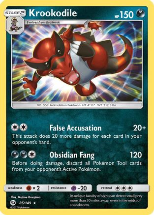 Krookodile 85/149 - SM Base Set Reverse Holofoil - Poke-Collect