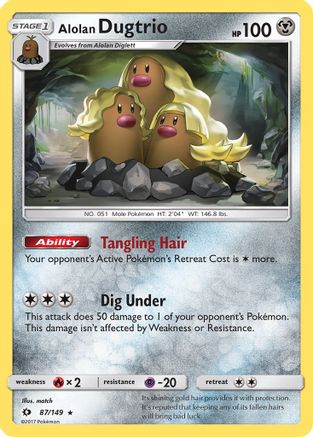 Alolan Dugtrio 87/149 - SM Base Set Reverse Holofoil - Poke-Collect