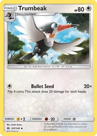 Trumbeak 107/149 - Sun & Moon Reverse Holofoil - Poke-Collect