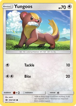 Yungoos 109/149 - Sun & Moon - Poke-Collect