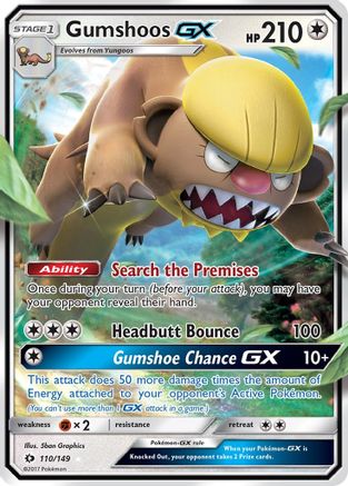 Gumshoos GX 110/149 - SM Base Set Holofoil - Poke-Collect