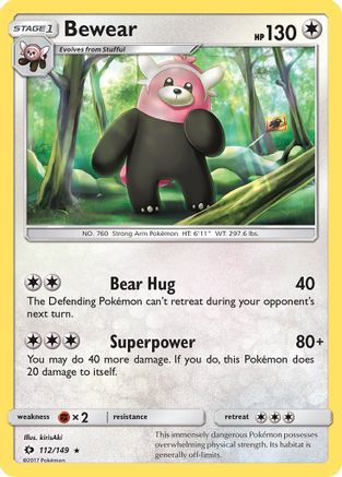Bewear 112/149 - SM Base Set Reverse Holofoil - Poke-Collect