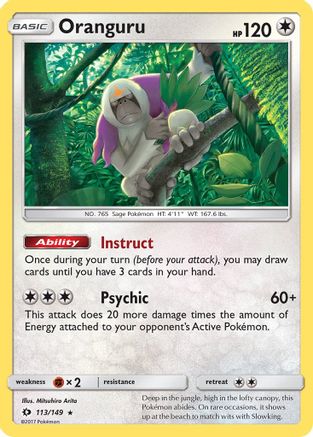 Oranguru 113/149 - SM Base Set Reverse Holofoil - Poke-Collect