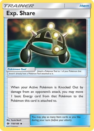 Exp. Share 118/149 - SM Base Set Reverse Holofoil - Poke-Collect