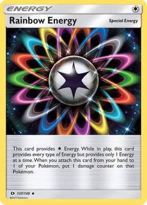 Rainbow Energy 137/149 - SM Base Set Reverse Holofoil - Poke-Collect