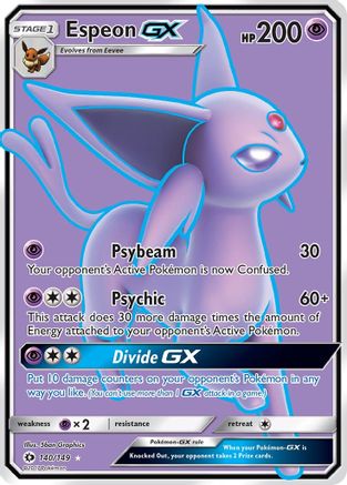 Espeon GX (Full Art) 140/149 - SM Base Set Holofoil - Poke-Collect
