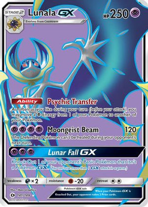 Lunala GX (Full Art) 141/149 - SM Base Set Holofoil - Poke-Collect