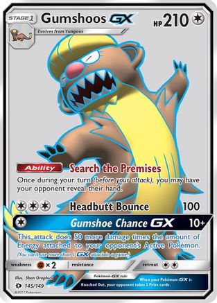 Gumshoos GX (Full Art) 145/149 - SM Base Set Holofoil - Poke-Collect