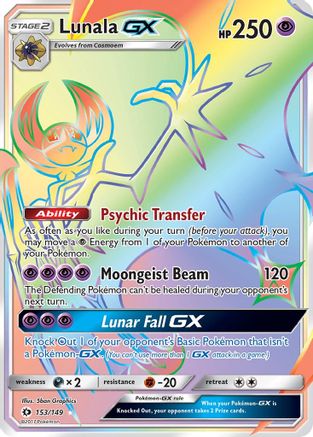 Lunala GX (Secret) 153/149 - SM Base Set Holofoil - Poke-Collect