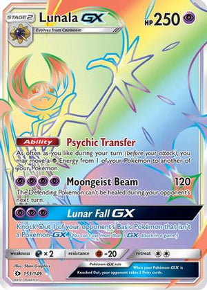 Lunala GX (Secret) 153/149 - SM Base Set Holofoil - Poke-Collect