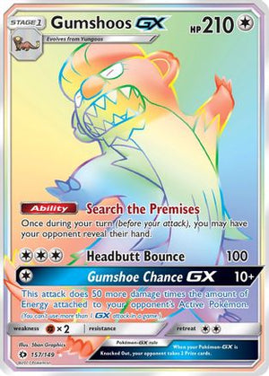 Gumshoos GX (Secret) 157/149 - SM Base Set Holofoil - Poke-Collect