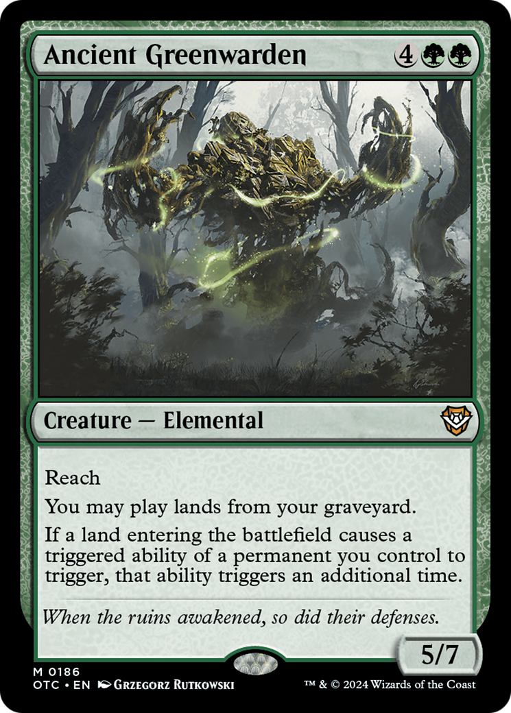 Ancient Greenwarden (OTC-186) - Outlaws of Thunder Junction Commander - Poke-Collect